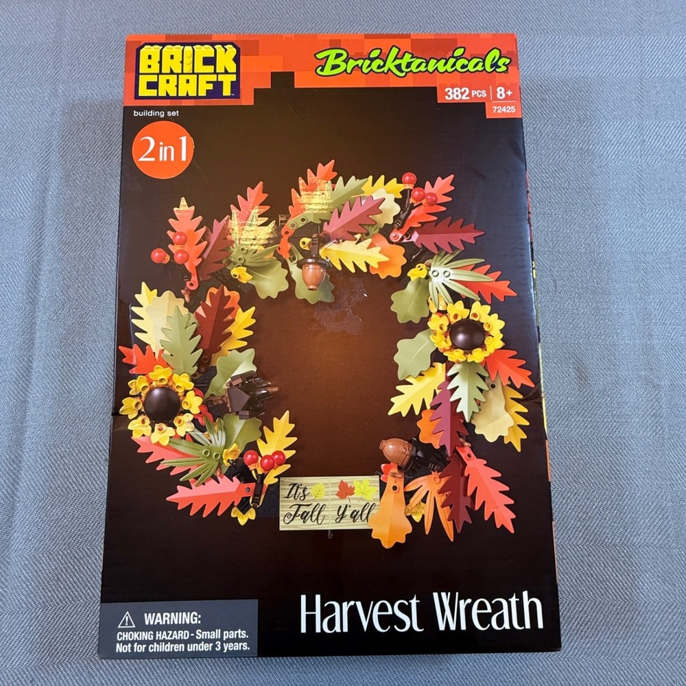 Brick Craft Bricktanicals Harvest Wreath 2-in-1 Building Set 72425 382 Pcs New